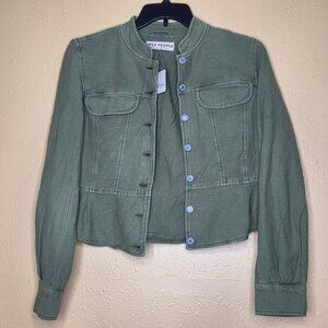 NWT Free People Women's Jocelyn Cotton Jacket - Calliste Green